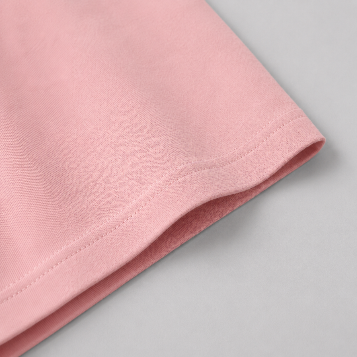Close-up of the double-stitched hem