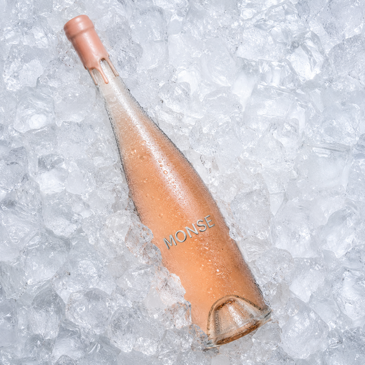 MONSE rosé bottle on crushed ice